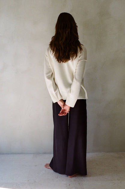 Oversize Wollpullover für Damen in Off-White