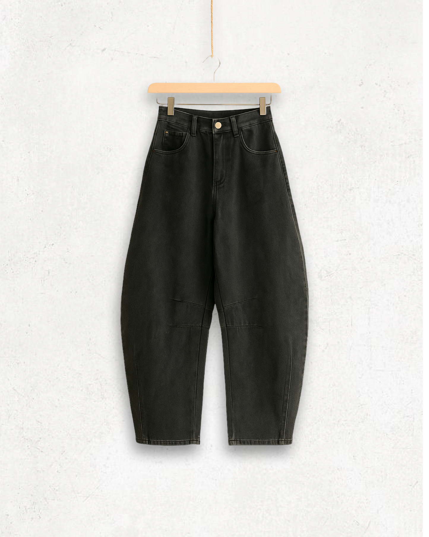 Barrel-Jeans in dunkelgrau