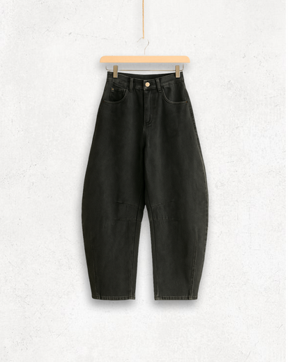 Barrel-Jeans in dunkelgrau