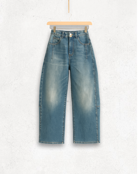 Barrel-Jeans in blau