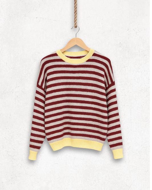 Weicher Strickpullover PIA mit Streifenmuster