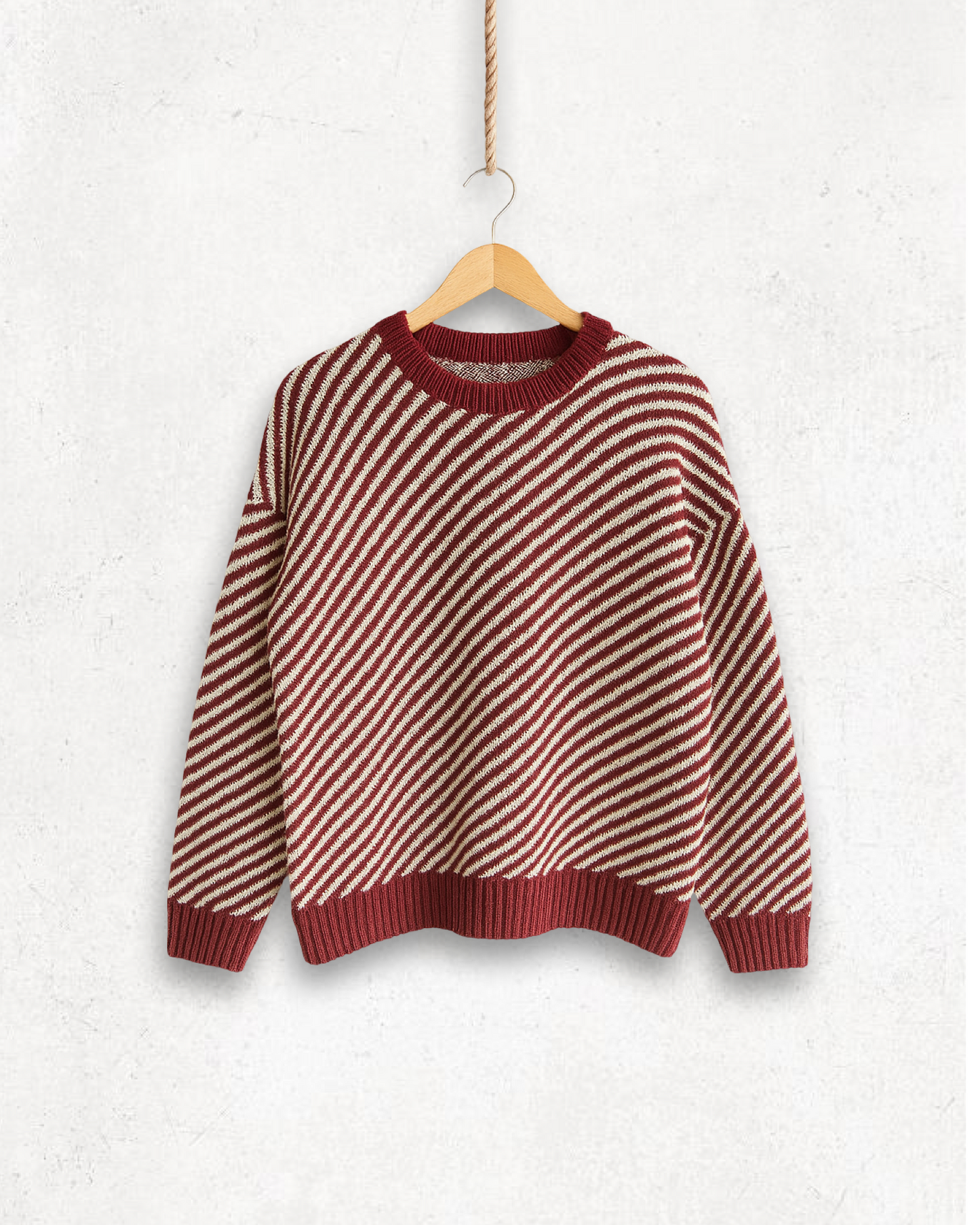 Strickpullover Laura in Burgund und Gelb