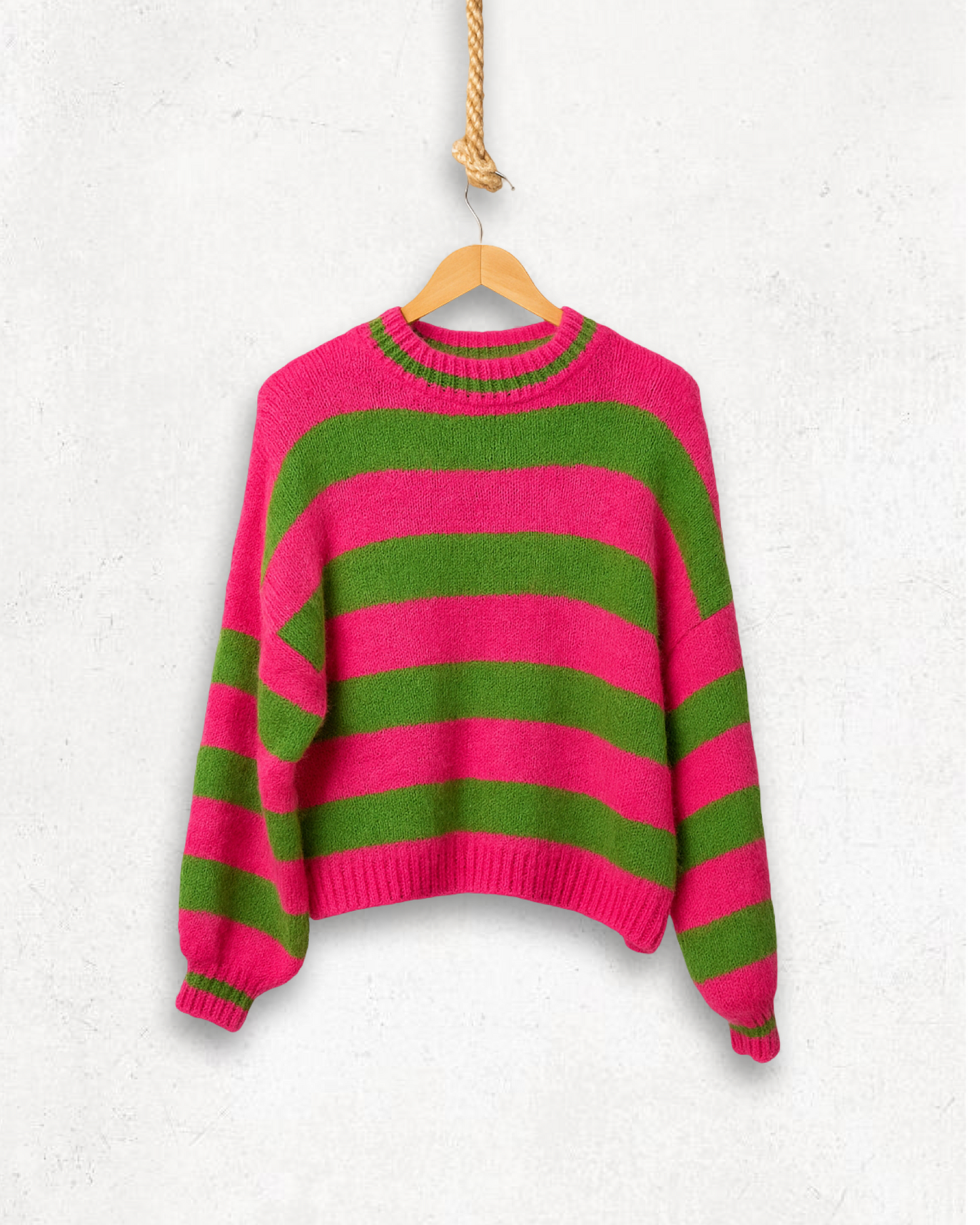 Trendpullover Aura mit Blockstreifen in Pink und Grün