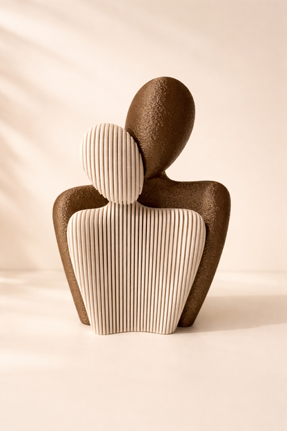 Abstrakte Liebespaar Skulptur – Moderne Skandi Deko Figur