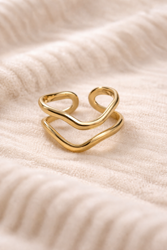 Golden Harmony Lines Ring