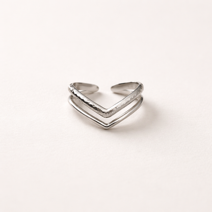 Silber Ring V Form – minimalistischer Chevron Ring
