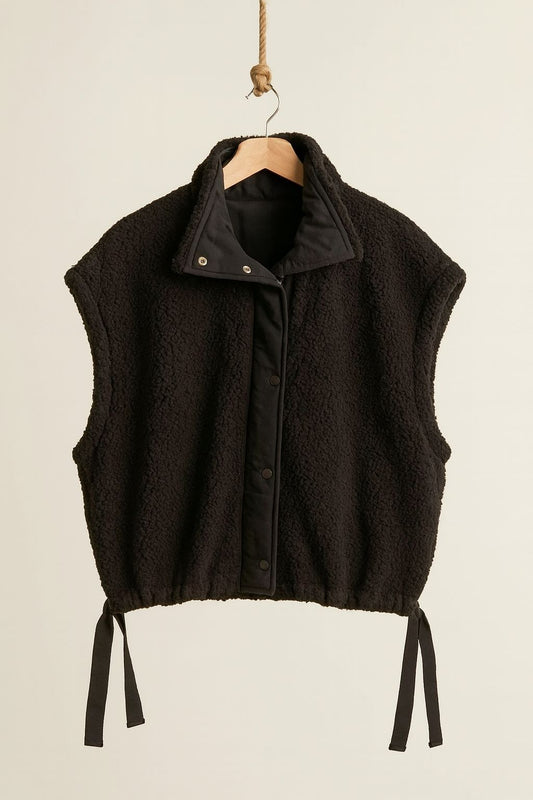 Oversized Utility Weste aus Teddyfleece