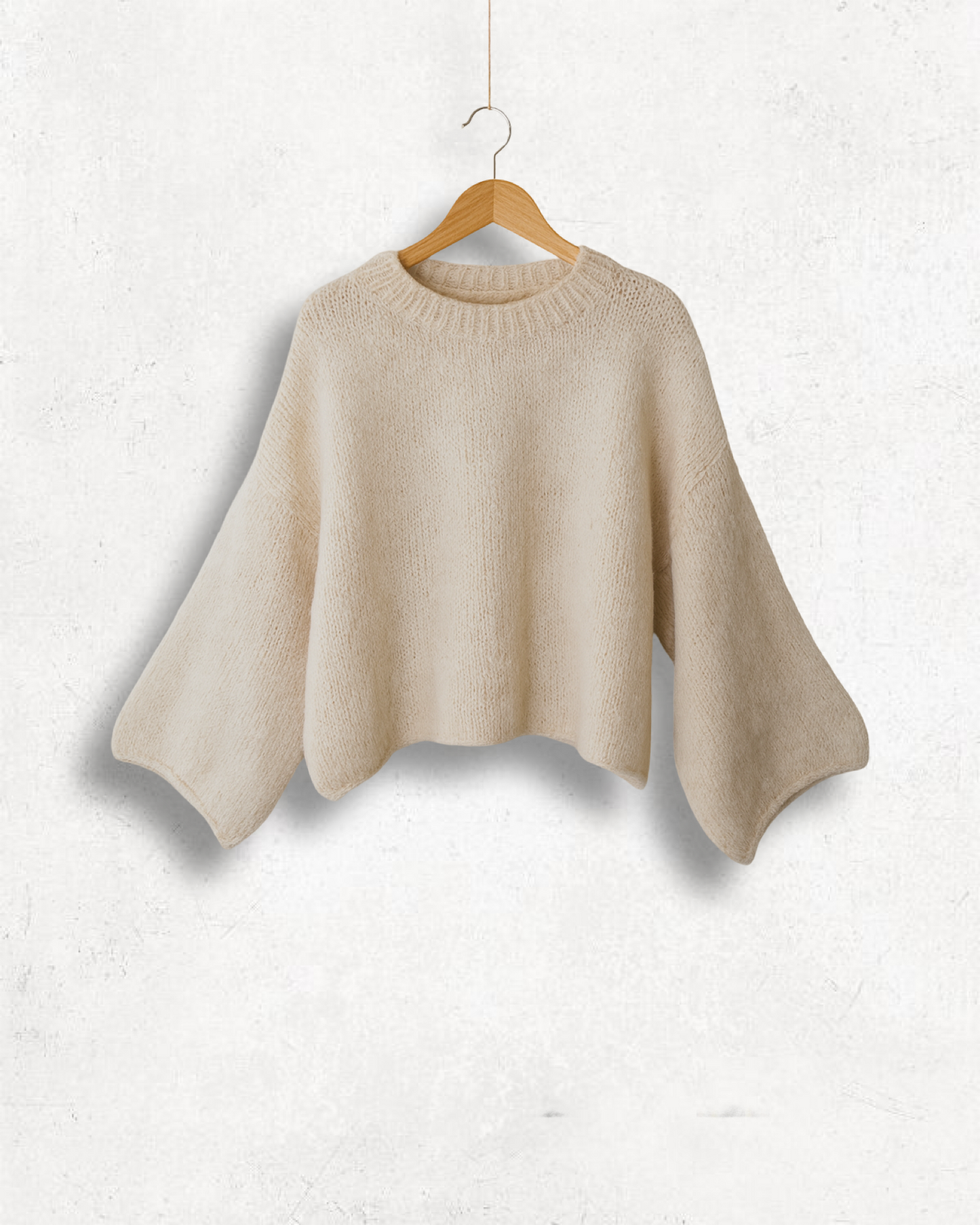 Oversize Pullover aus Wolle & Mohair - Creme