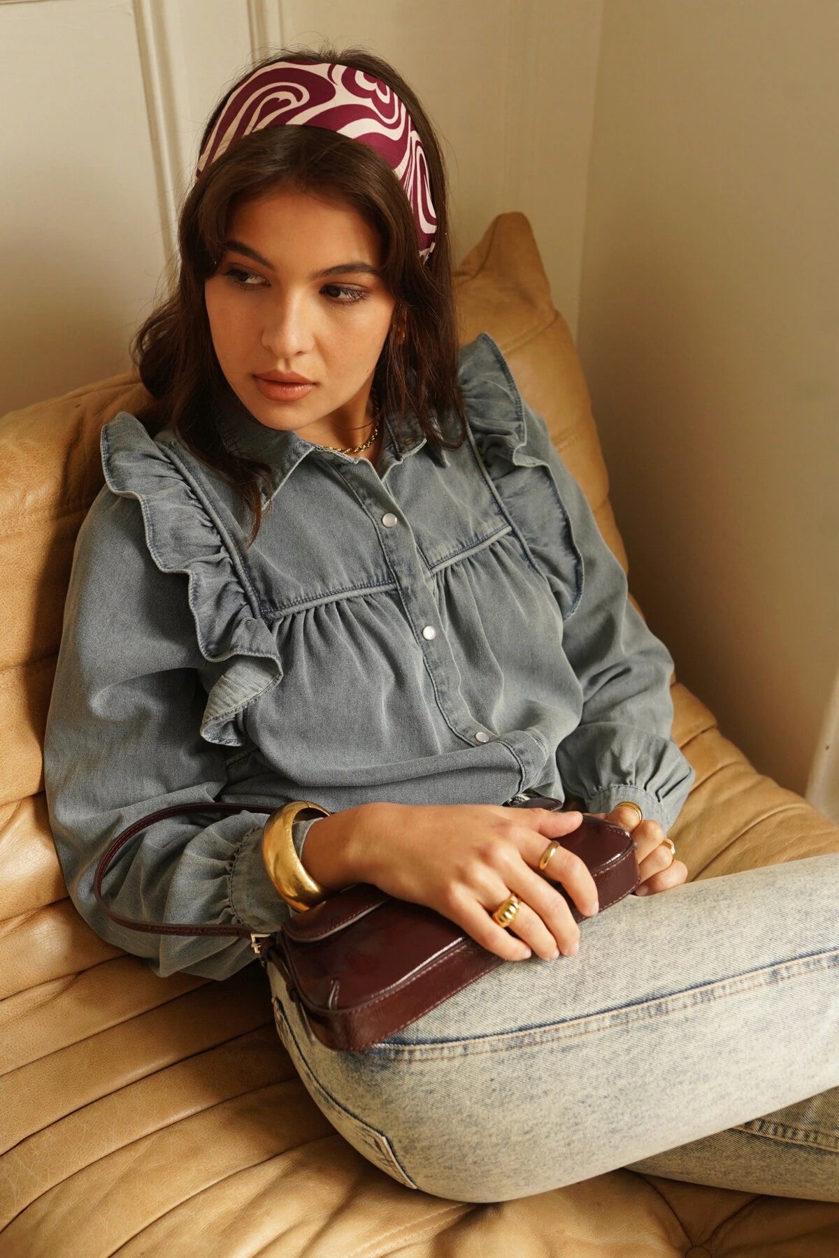 Jeanshemd mit Rüschen – Modern Folk Style - Elli by Lena & Lisa