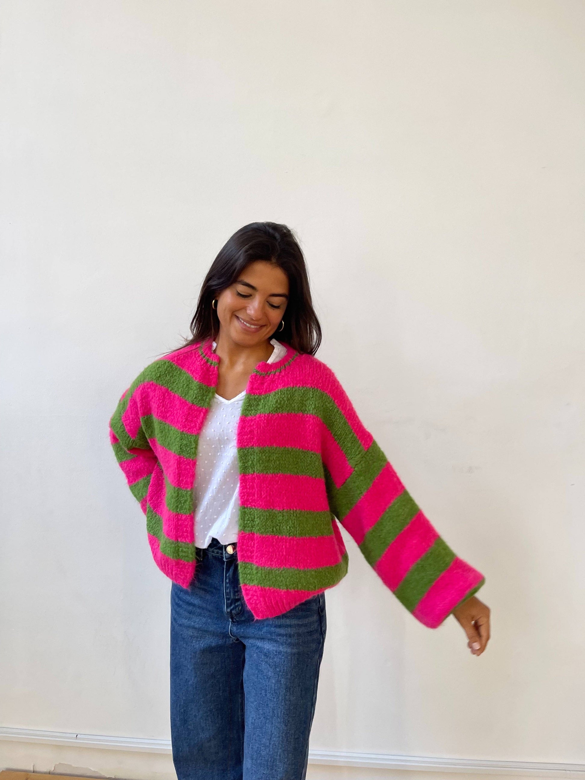 Herbstjacke aus flauschigem Strick