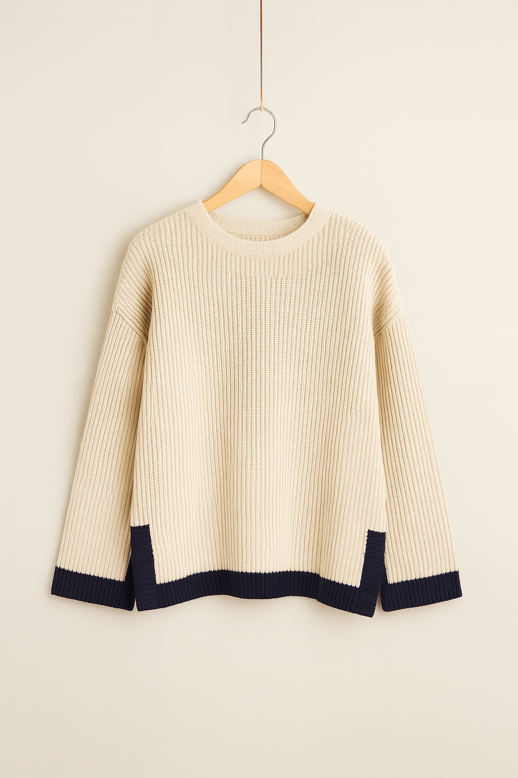 Oversize-Strickpullover mit Kontrast