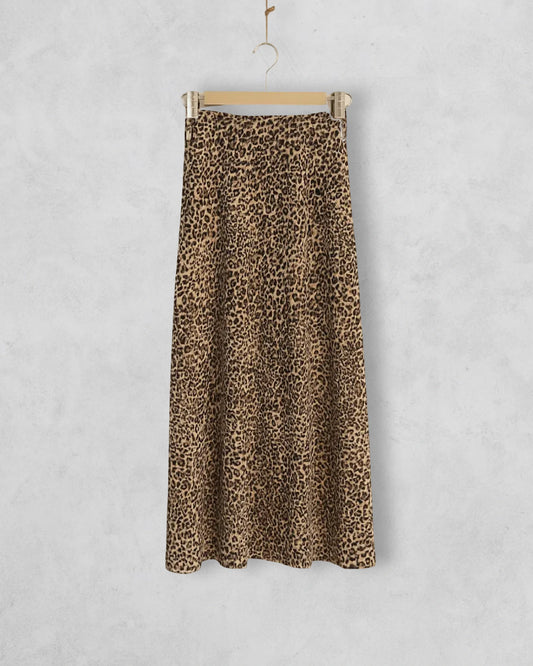 Leoprint Maxirock mit Schlitz