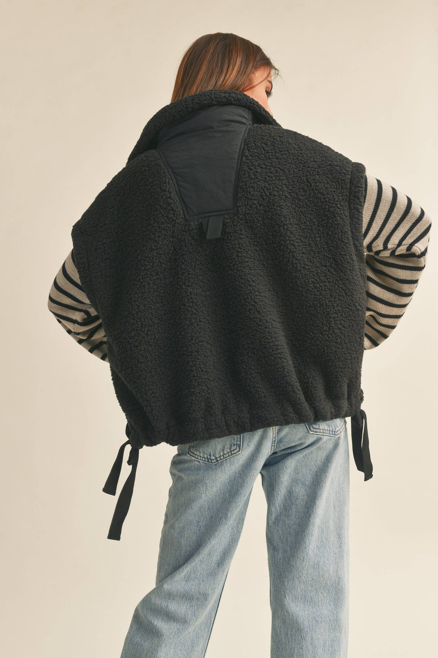 Oversized Utility Weste aus Teddyfleece