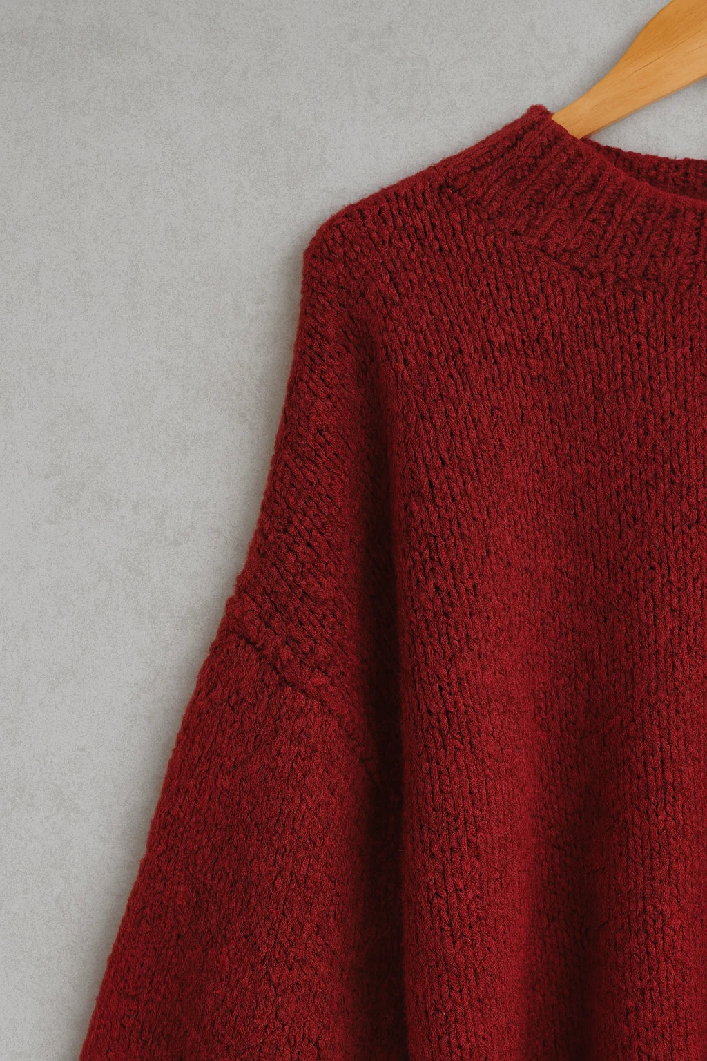 Kuscheliger Damen-Strickpullover aus Wollmix - burgunder
