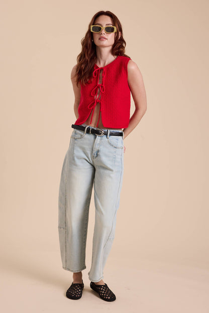 Barrel-Jeans in blau