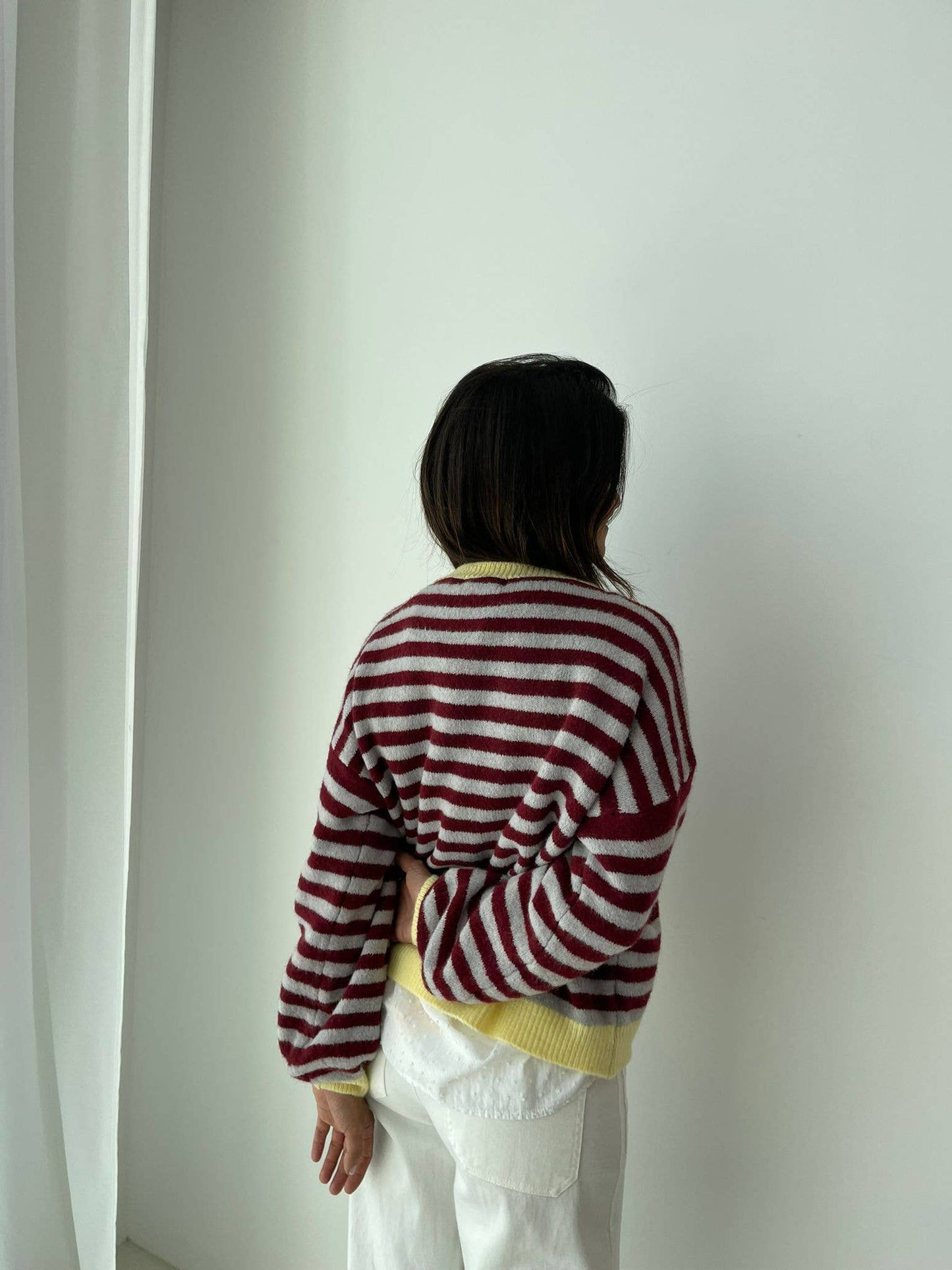 Weicher Strickpullover PIA mit Streifenmuster