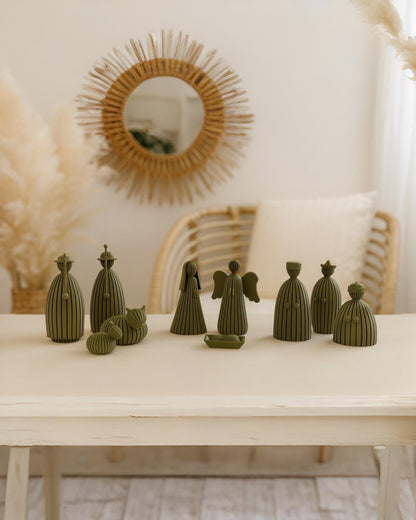 Weihnachtliche Krippe im minimalistischem Stil