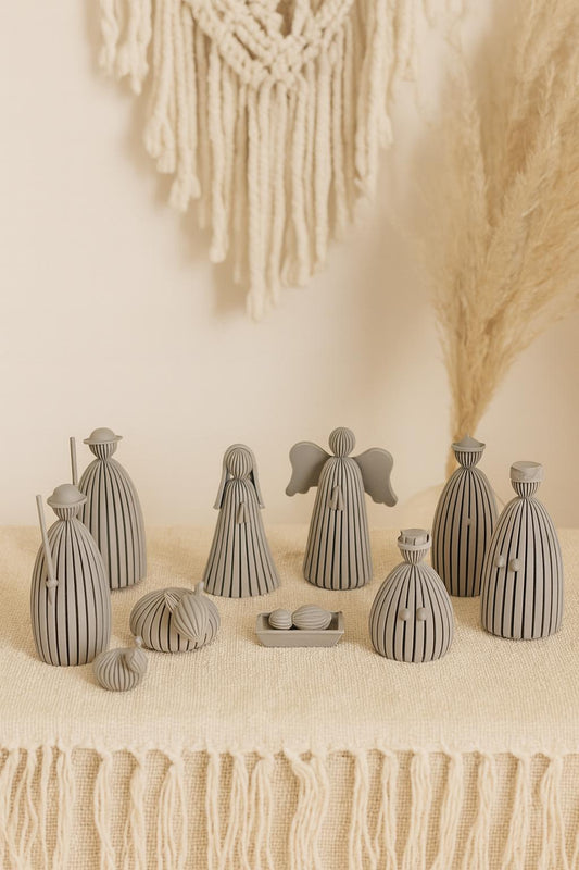 Weihnachtliche Krippe im minimalistischem Stil