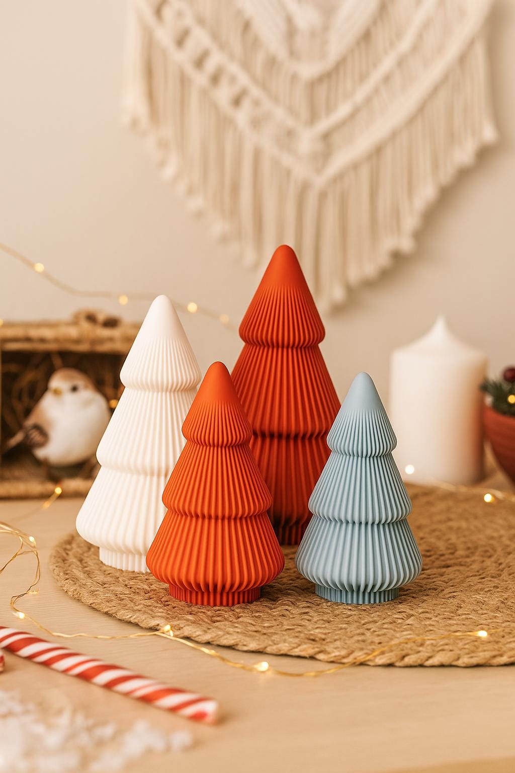 Weihnachtsbäume in verschiedenen Größen und Farben