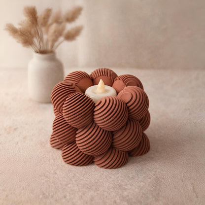 Moderner Bubble-Teelichthalter in Blütenform | 3D-Druck Deko