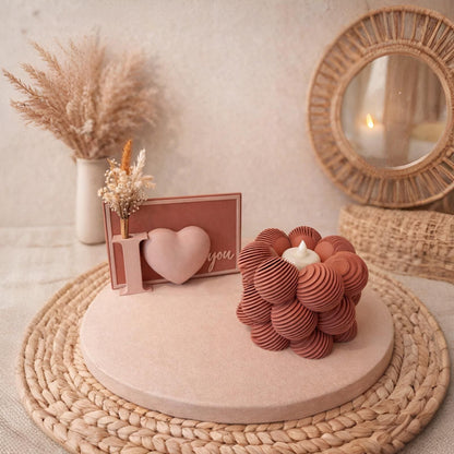 Moderner Bubble-Teelichthalter in Blütenform | 3D-Druck Deko