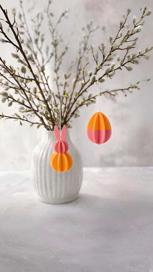 Osteranhänger Hase & Ei -Wabenoptik