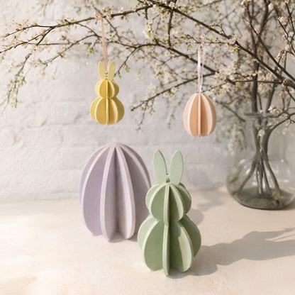 Osterfigur Hase & Ei stehend - Wabenoptik