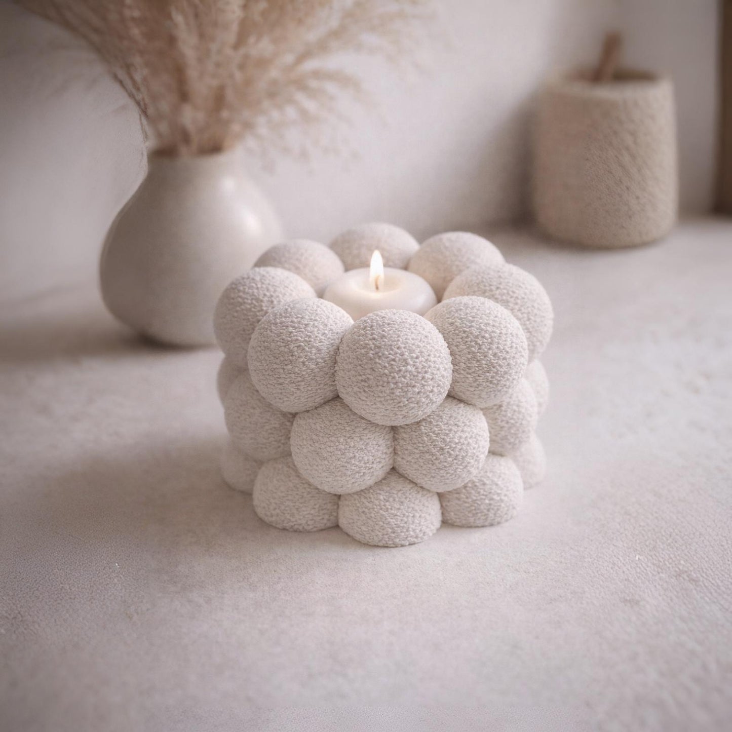 Moderner Bubble-Teelichthalter in Blütenform | 3D-Druck Deko