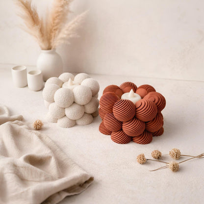 Moderner Bubble-Teelichthalter in Blütenform | 3D-Druck Deko