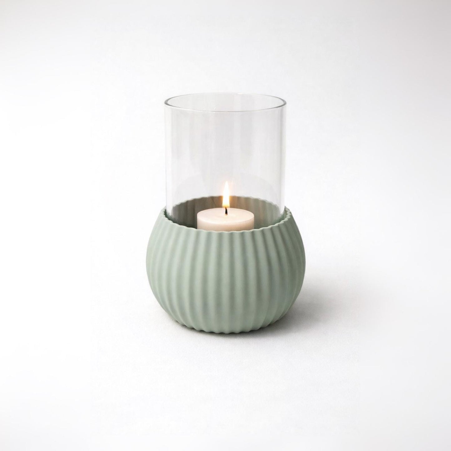 3D-gedruckter Windlichthalter geriffelt