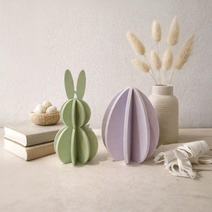 Osterfigur Hase & Ei stehend - Wabenoptik