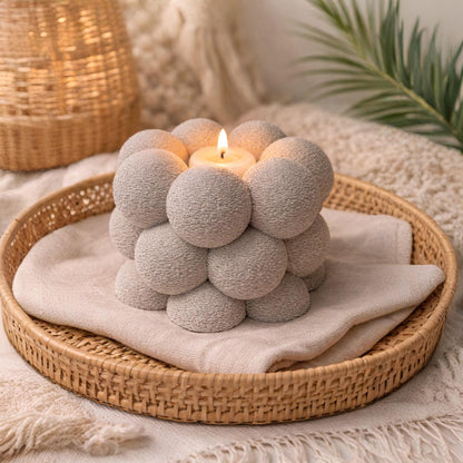 Moderner Bubble-Teelichthalter in Blütenform | 3D-Druck Deko