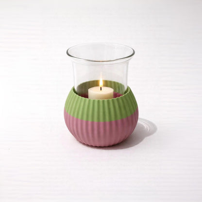 3D-gedruckter Windlichthalter geriffelt