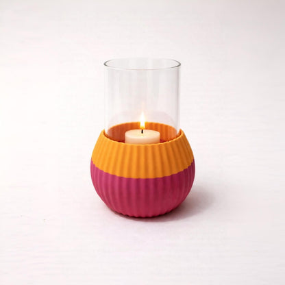 3D-gedruckter Windlichthalter geriffelt