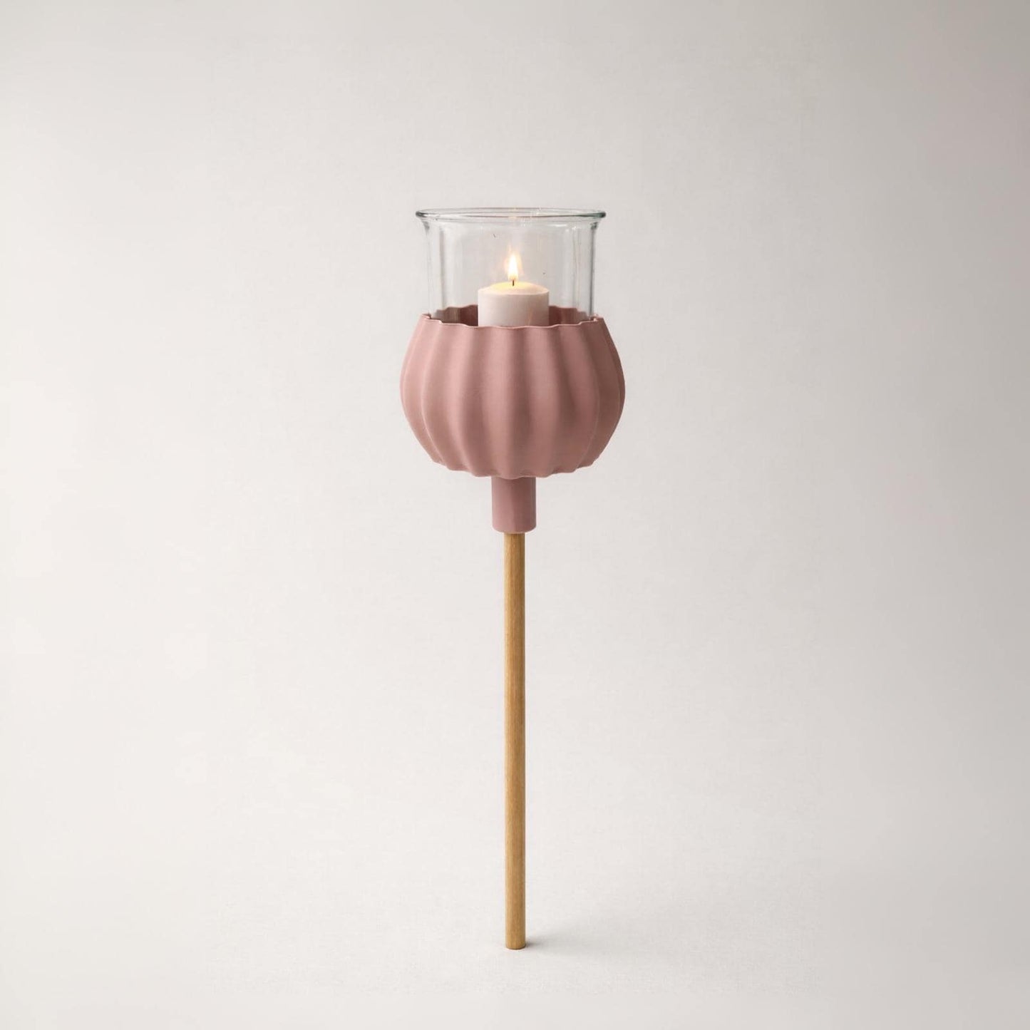 3D-gedrucktes Windlicht für Stabmontage  Gartenfackel / Pflanzdeko