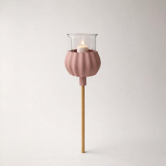 3D-gedrucktes Windlicht für Stabmontage  Gartenfackel / Pflanzdeko