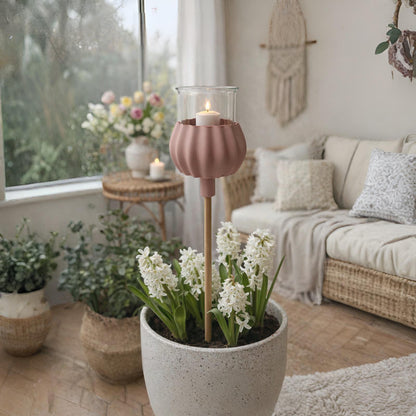 3D-gedrucktes Windlicht für Stabmontage  Gartenfackel / Pflanzdeko