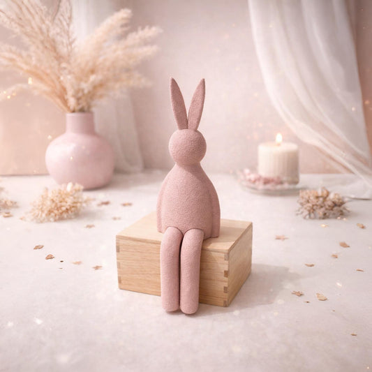 Sitzender Deko-Hase Lykke“  Struktur oder gerippt