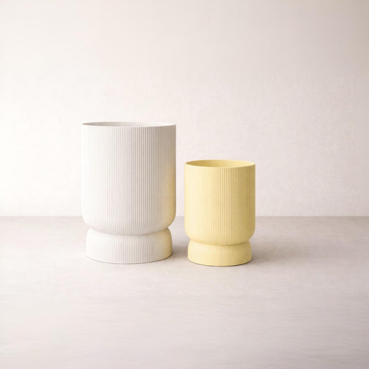 Blumentopf mit Abtropfschale modern | minimalistischer Pflanztopf | 3D Druck Topf | Indoor Pflanzen Topf | Geschenk Idee