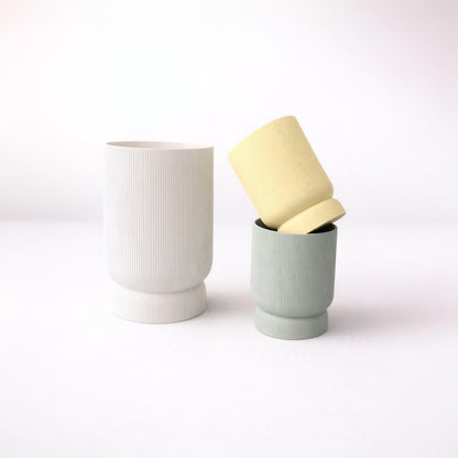 Blumentopf mit Abtropfschale modern | minimalistischer Pflanztopf | 3D Druck Topf | Indoor Pflanzen Topf | Geschenk Idee
