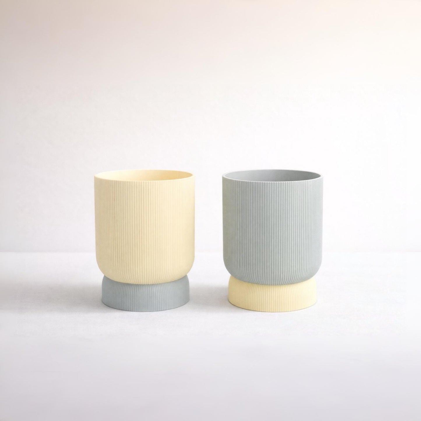 Blumentopf mit Abtropfschale modern | minimalistischer Pflanztopf | 3D Druck Topf | Indoor Pflanzen Topf | Geschenk Idee