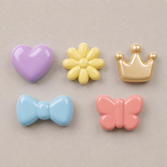 Keramik Symbole personalisiert | Herz Blume Krone Schleife Schmetterling | Kinderzimmer Deko | 3D Symbole | Namensschild Ergänzung