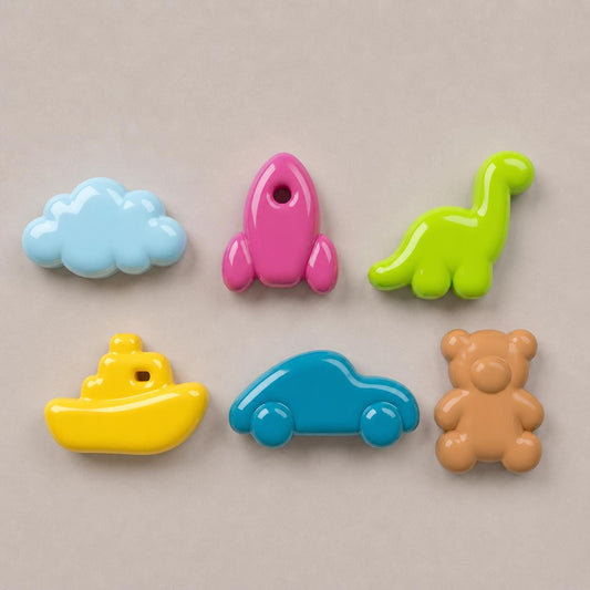Keramik Symbole personalisiert | Wolke Rakete Dino Boot Auto Teddy | Kinderzimmer Deko | 3D Symbole | Namensschild Baby | mit Magnetoption