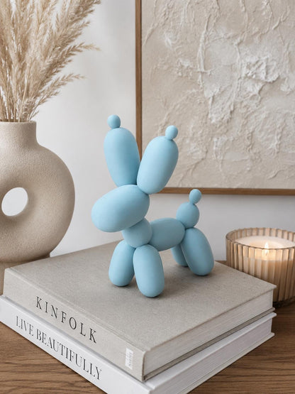 Ballonhund Dekofigur | Moderne 3D Druck Skulptur | Minimalistische Hundestatue | Pastellfarbene Wohnungsdeko