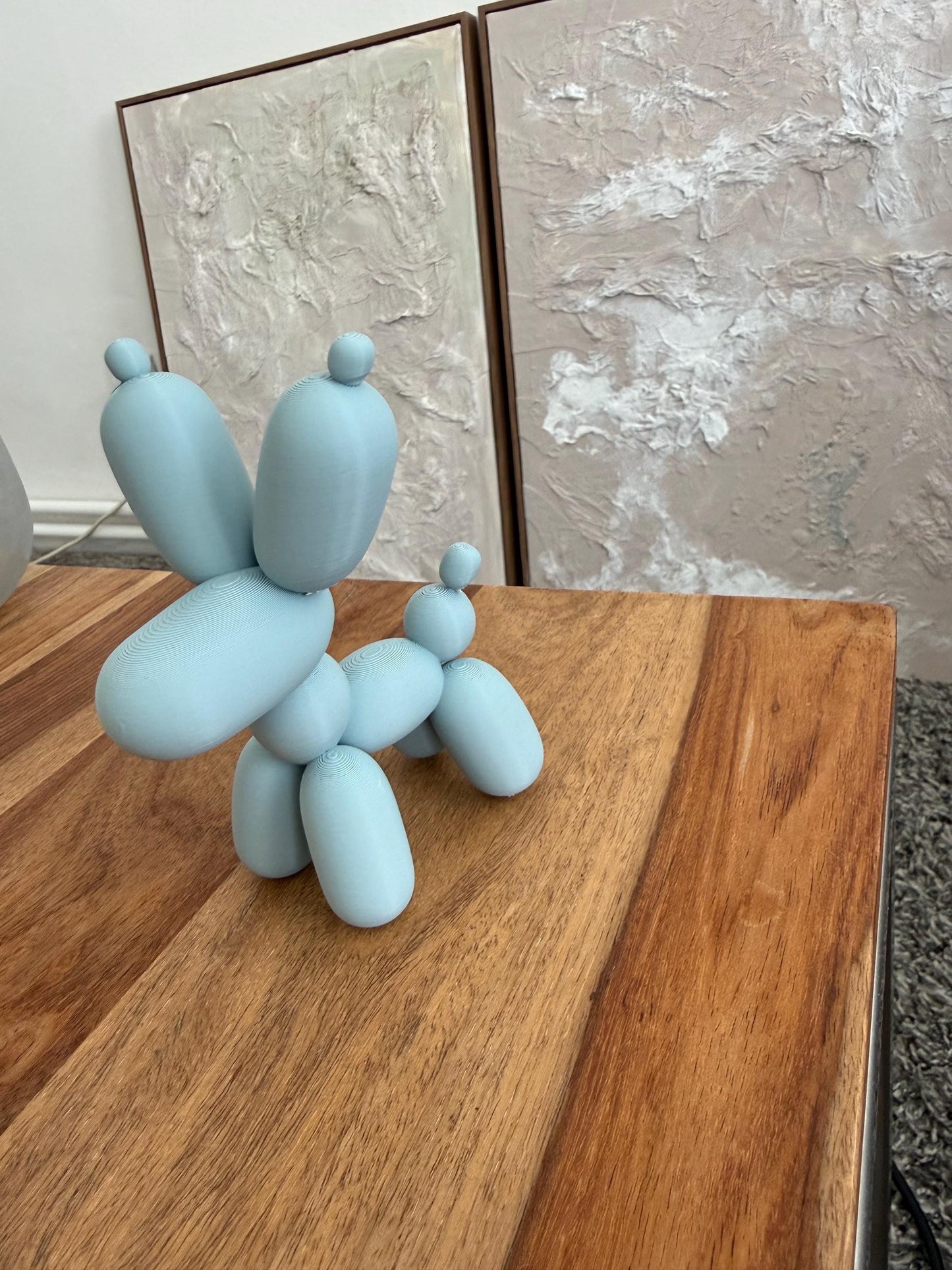 Ballonhund Dekofigur | Moderne 3D Druck Skulptur | Minimalistische Hundestatue | Pastellfarbene Wohnungsdeko