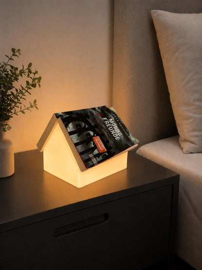 LED Buchstütze Haus | Leselampe & Buchhalter