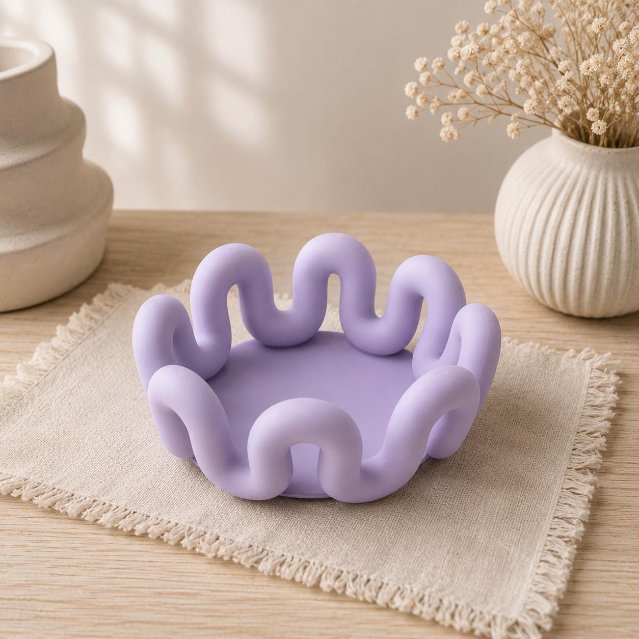 Wellen Schmuckschale | Moderne Ablageschale aus dem 3D-Drucker | Schmuck Organizer | Dekoschale in Pastellfarben | Geschenk für Frauen