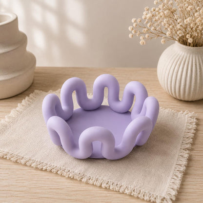 Wellen Schmuckschale | Moderne Ablageschale aus dem 3D-Drucker | Schmuck Organizer | Dekoschale in Pastellfarben | Geschenk für Frauen