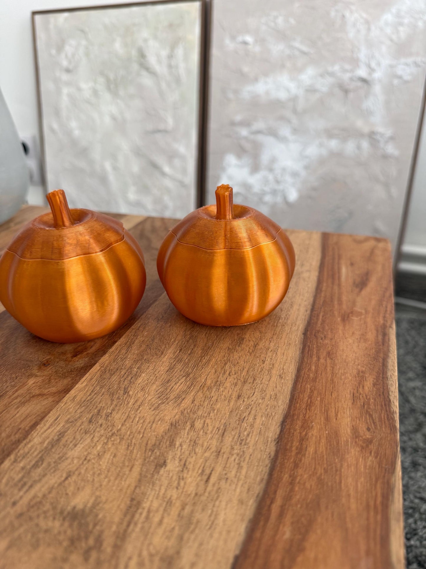 Kürbis Teelichthalter mit Deckel | Herbstdeko aus dem 3D-Drucker | Kürbis Windlicht für LED-Teelichter | Halloween & Herbst