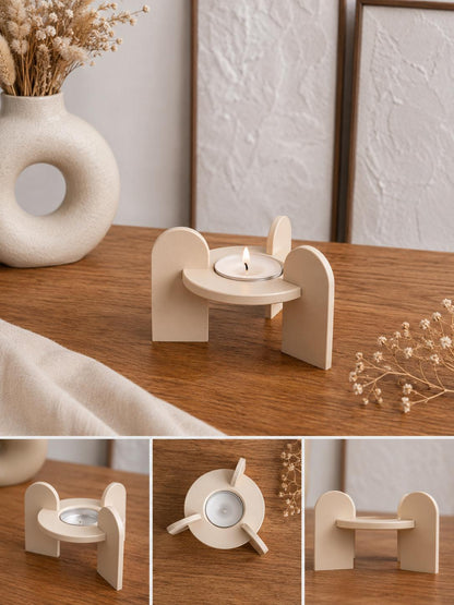 Moderner Teelichthalter | Skandinavische Deko | 3D gedruckter Kerzenhalter | Minimalistische Wohnaccessoires | Geschenkidee
